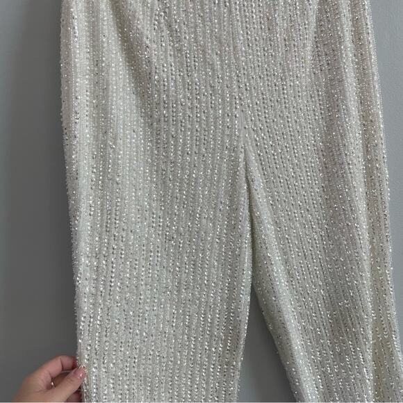 ASOS EDITION | Women’s Beaded Sequin Wedding Pant Trouser High Rise Waist Bride - Picture 8 of 14